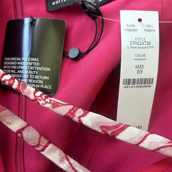 White House Black Market NWT market Rose Jacquard Fit-And-Flare Dress size 10 - Picture 10 of 10